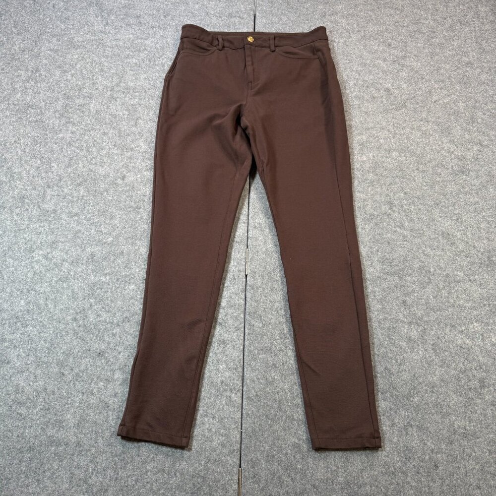 Michael Kors Chino Pants Women's Medium Brown Stretch Mid Rise Slim Fit 5-Pocket